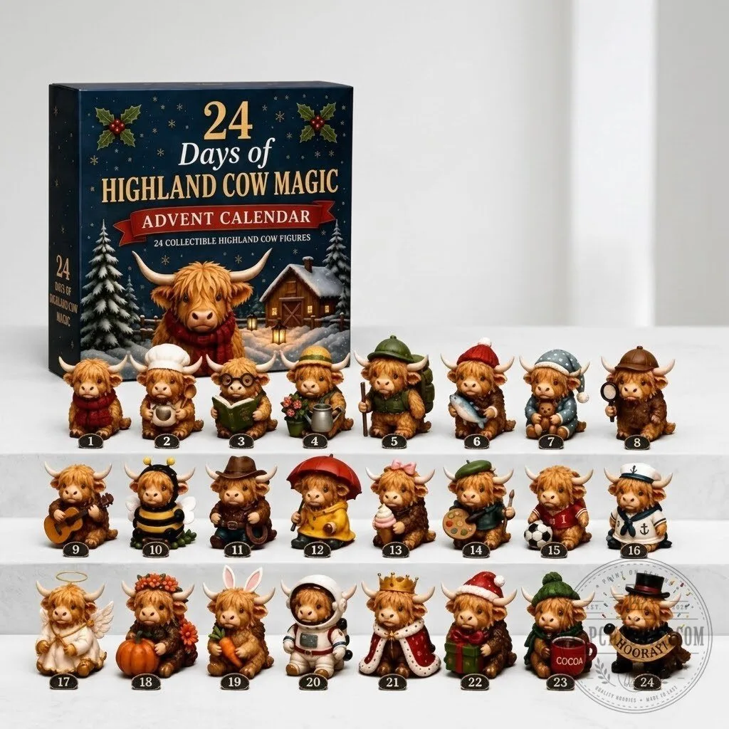 Highland Cow Advent Calendar - Unique Countdown for Festive Fun 2026 12 Highland Cow Advent Calendar - Unique Countdown for Festive Fun
